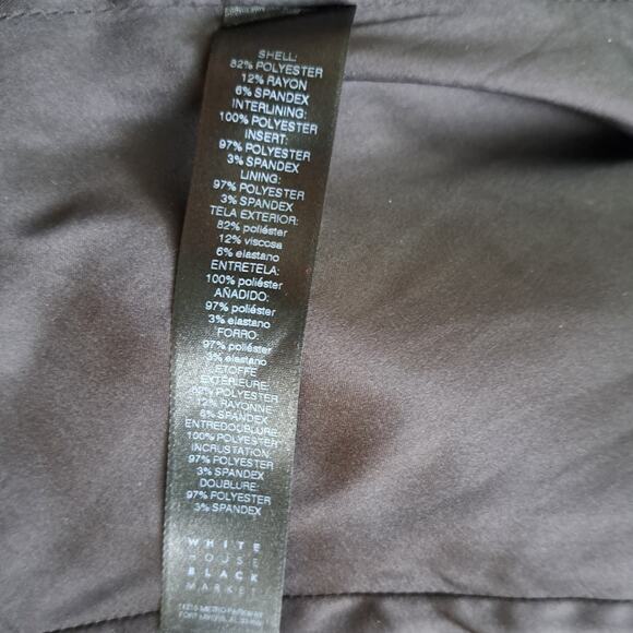 White House Black Market Asymmetric Black Sheath Dress Size 4 Satin Crepe - Picture 10 of 10